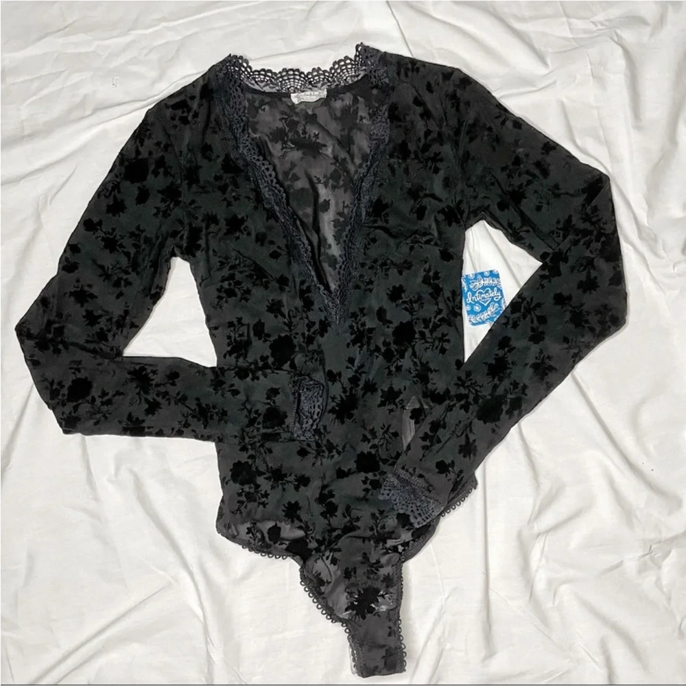 Free People Babes N Bandeaus Bodysuit Black